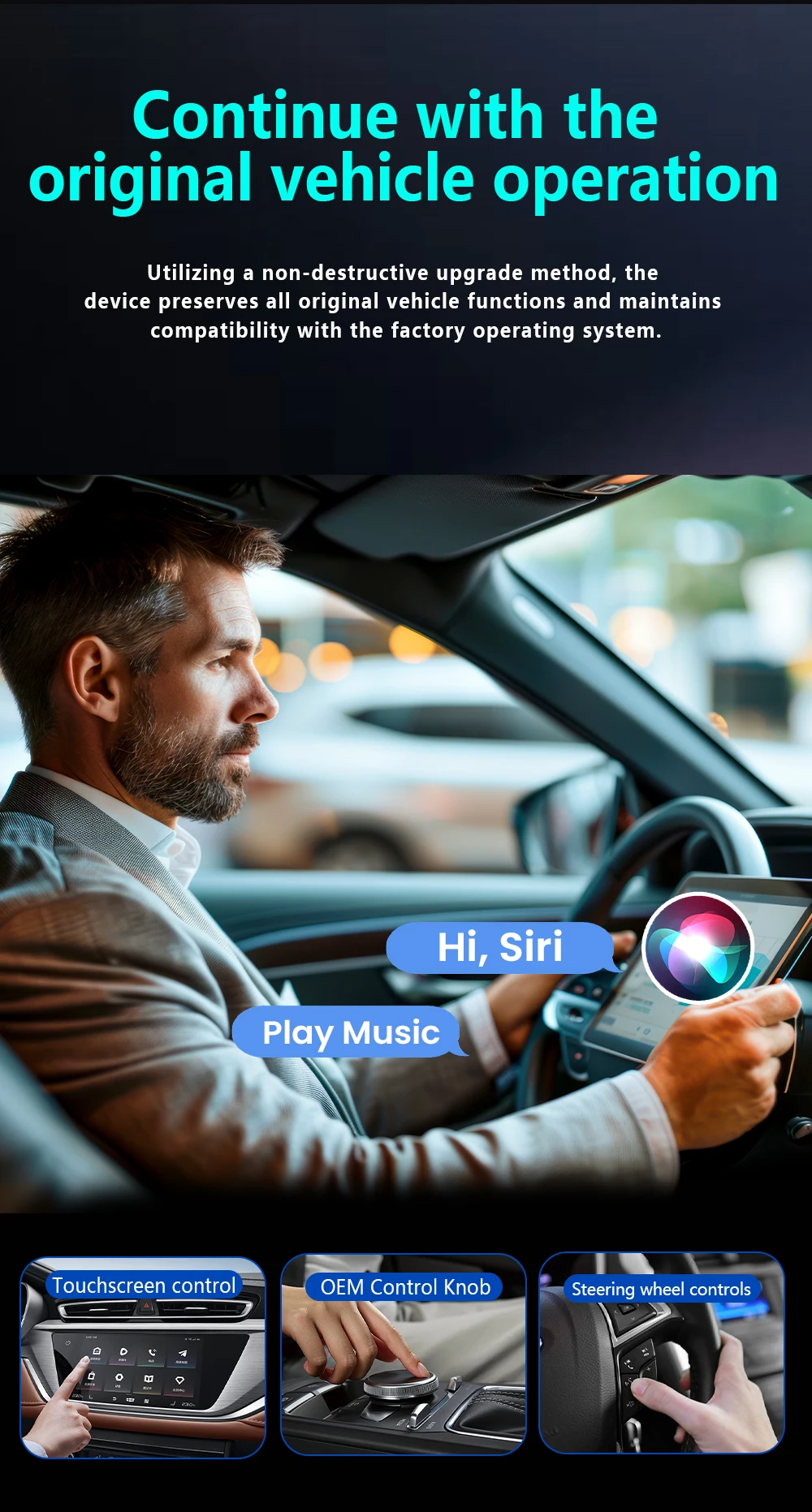 2026 Upgrade 4-in-1 Kabelgebundener zu Kabelloser CarPlay Android Auto Adapter mit Bildschirmspiegelung iOS CarPlay/Android Auto/Mirroring – Detail 15