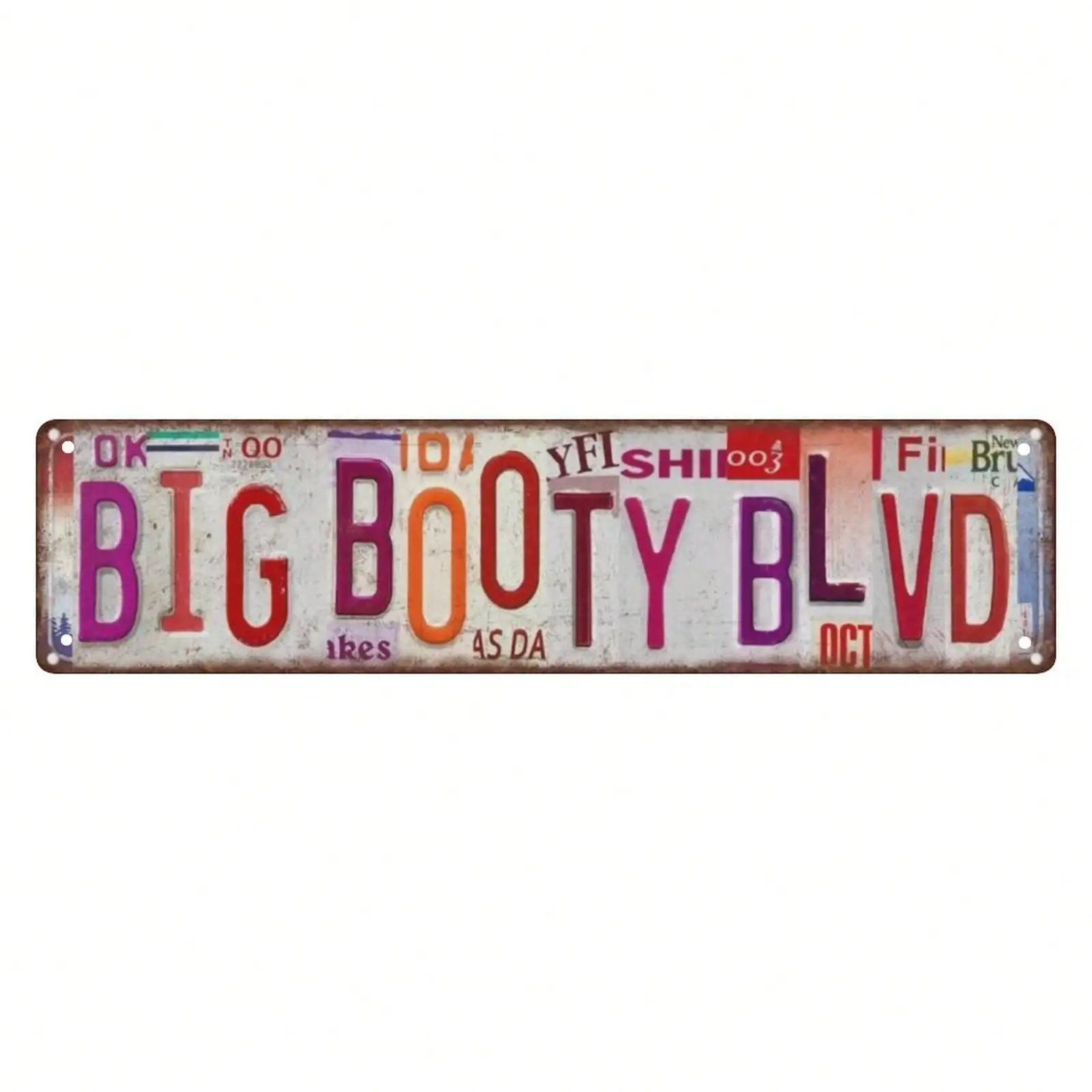 Vintage Big Booty Blvd Wall Decor Street Signs Metal Tin Signs 16 X 4 Inches