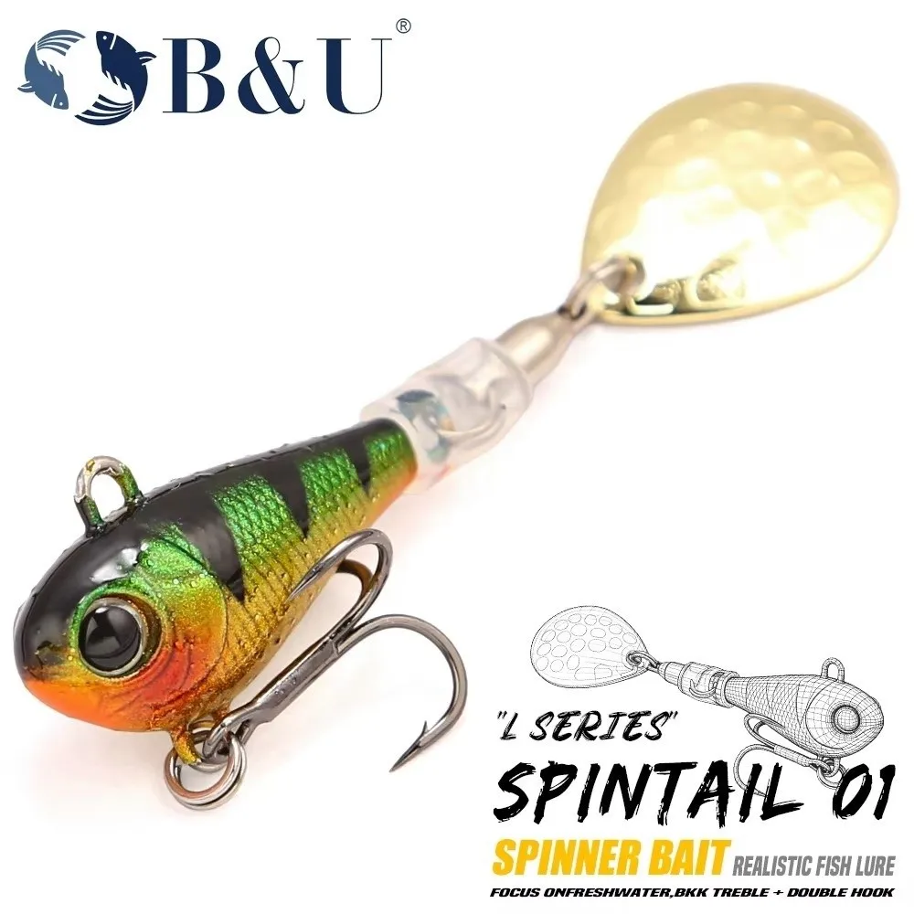 9.9g Weight Fishing Spinner Lure Metal Blade Spin Tail Design Metal Blade Bait Hard Body 13.4g Weight Hard Bait Lure
