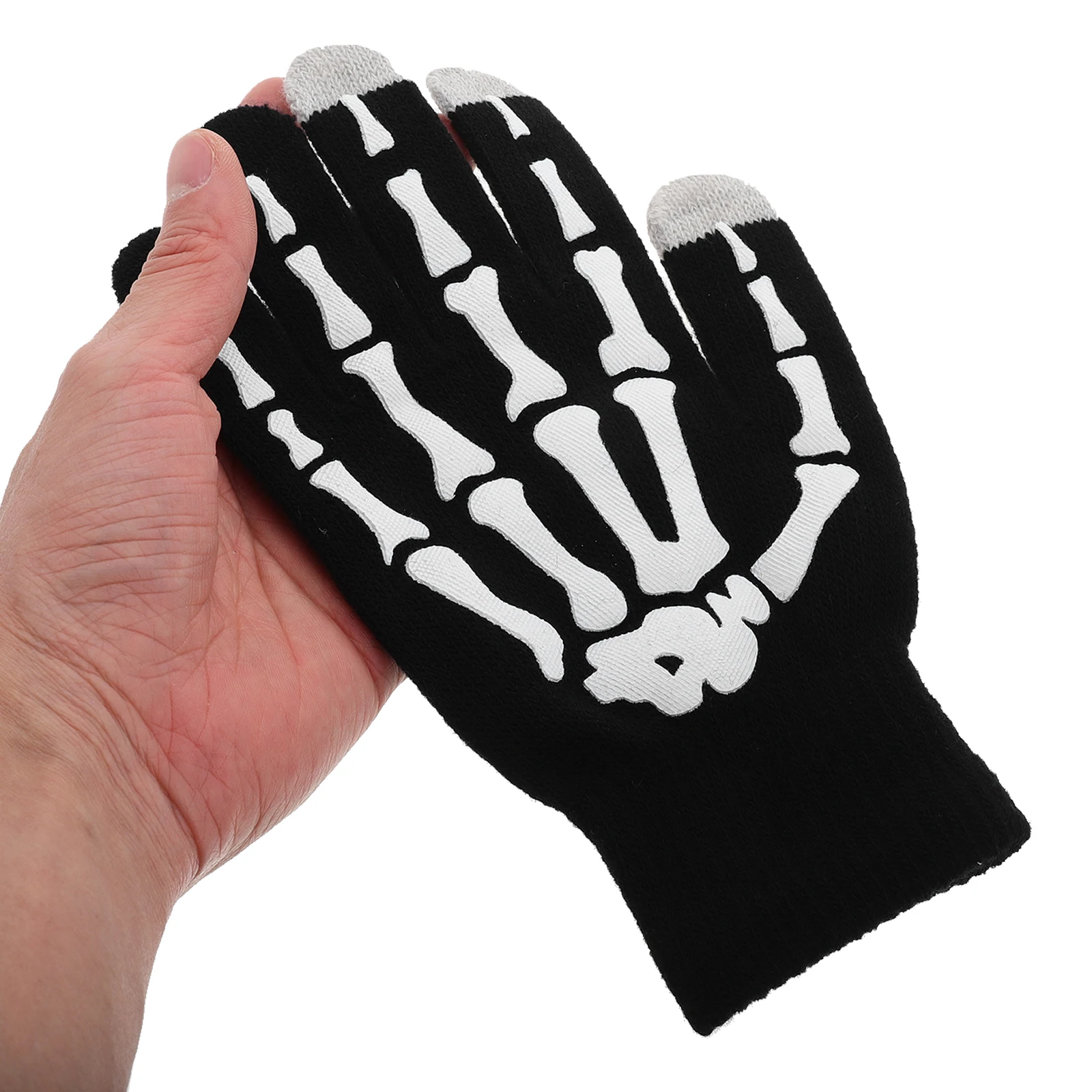 

2pcs Skull Gloves Durable Warm Touchscreen Motorcycle Riding for Men Women Bike Biking Winter Gloves Halloween