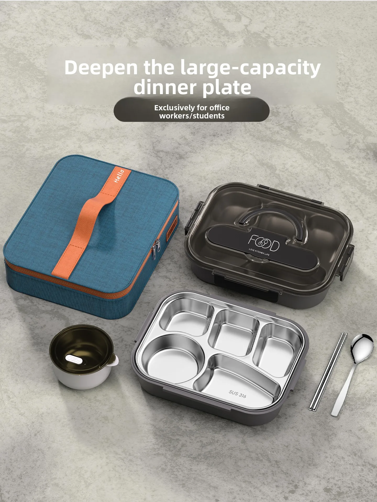 

Stainl Steel Insulated Lunch Box Primary School Students Dedied Meal Box Food Warmer Antibacterial Square ape