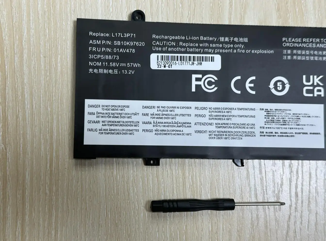 New L17L3P71 Laptop Battery For Lenovo ThinkPad T480S Series L17M3P71 L17M3P72 01AV478 01AV479 01AV480 SB10K97620 SB10K97621