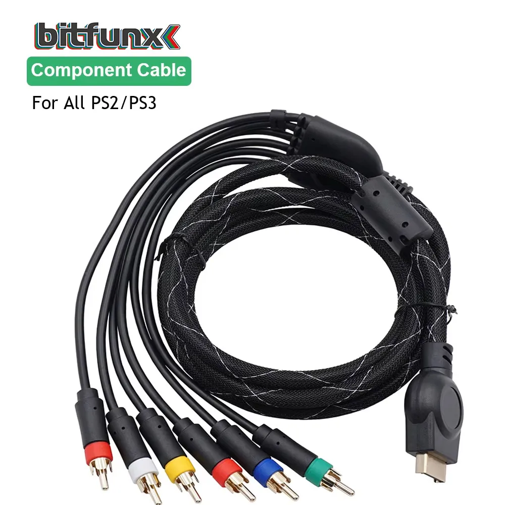 BitFunx AV Component Cable 1.8m Premium High Resolution HDTV Game Cable Accessories For PlayStation 2 PS2 PS3