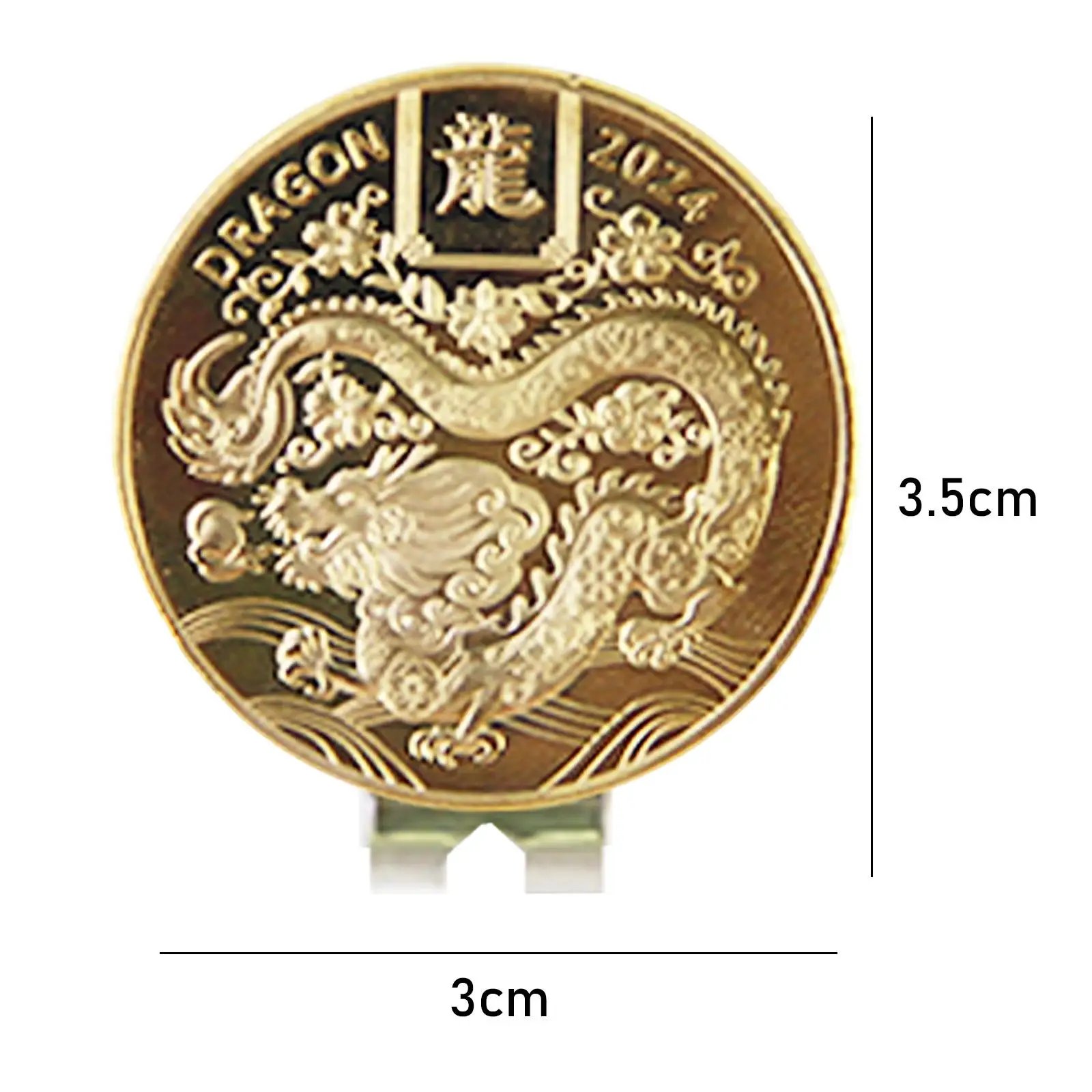 Custom Zinc Alloy Golf Ball Marker Hat Clip Magnet Dragon Design Cap Accessory for Golf Gear Decoration