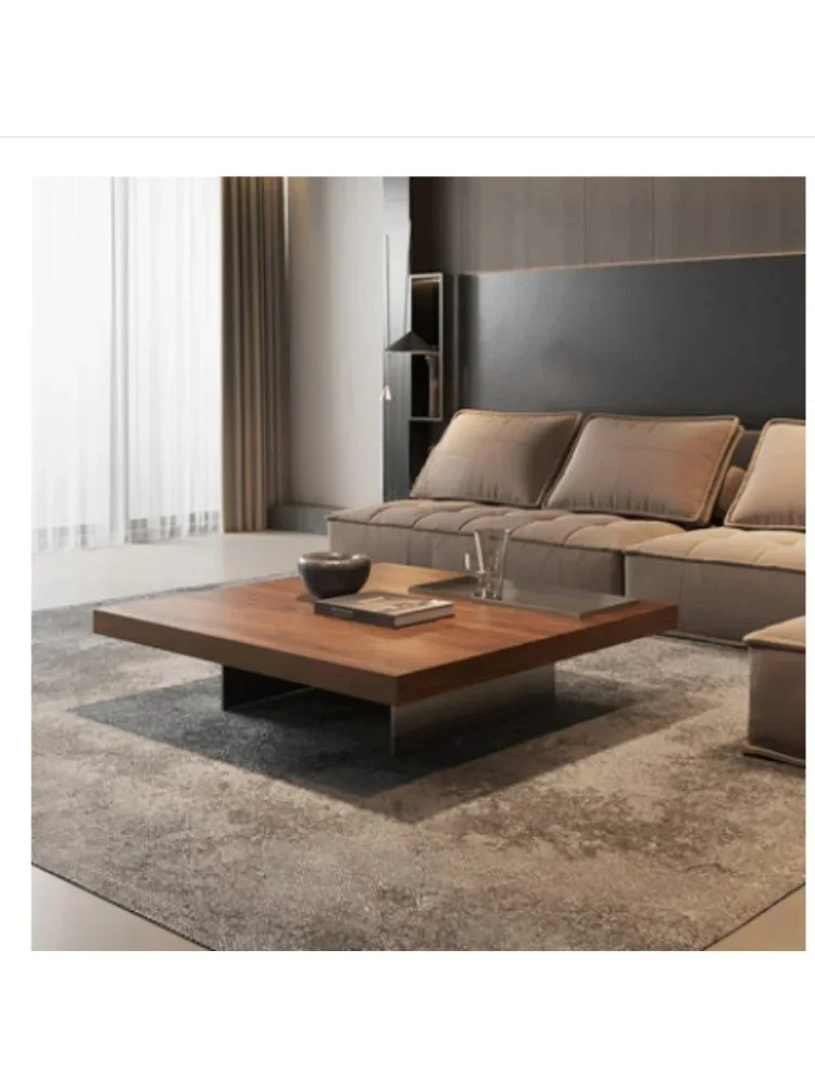 

R1 Итальянский минималистичный квадратный чайный столик из массива дерева, простота, современный цвет ореха, бесшумный стиль, чайный столик, мебель для гостиной