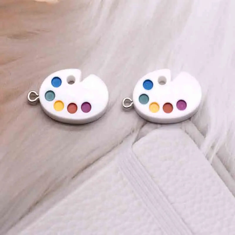 10pcs 17*28mm Colorful Simulation Paint Palette Charms For Pendant DIY  Earrings Necklace Jewelry Accessories Finding