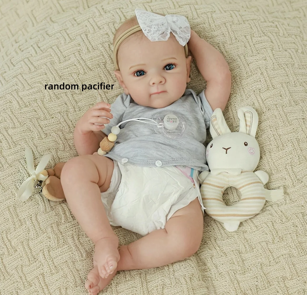 

18Inch Washable Open Eyes Bettie Bebe Reborn Girl With Painted Hair Handmade Lifelike Realistic Reborn Girl Doll