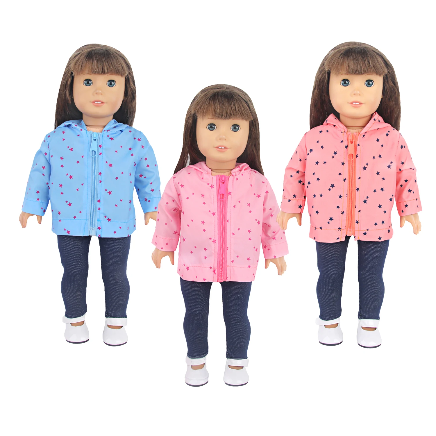 18 Inches American Doll Clothes Sunscreen Clothing Set Pink Mini Raincoat Clothes Suit For 43cm Baby New Born&OG Girl Dolls Toy