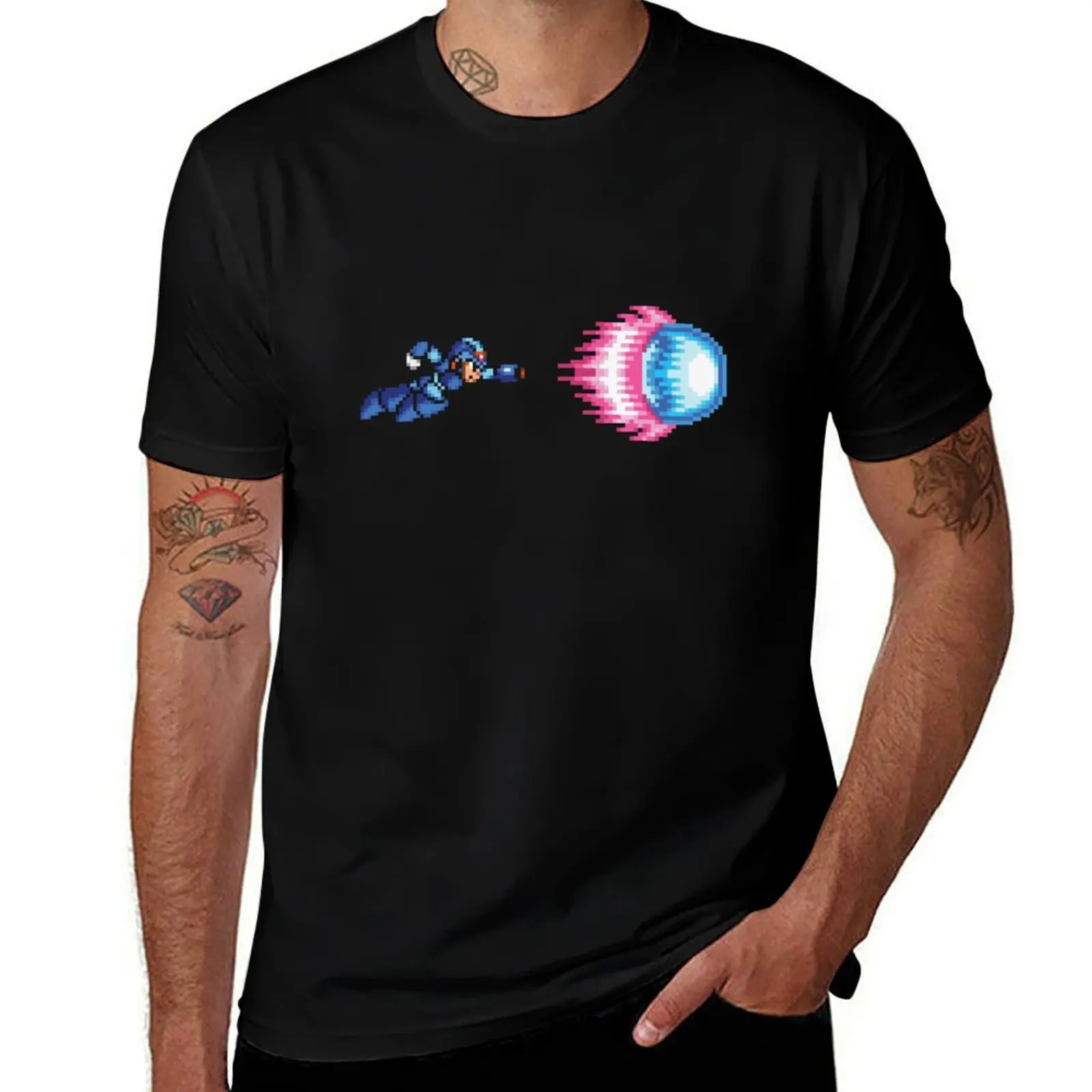 Dash Shot - Mega Man X T-Shirt Basic Casual Wear Short Sleeve Top