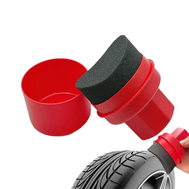 2pcs Car Tire Shine Applicator Brush Ergonomic Wax Applicator Pad Soft Shine Brush For Vehicles Portable Sponge For Tire Waxing