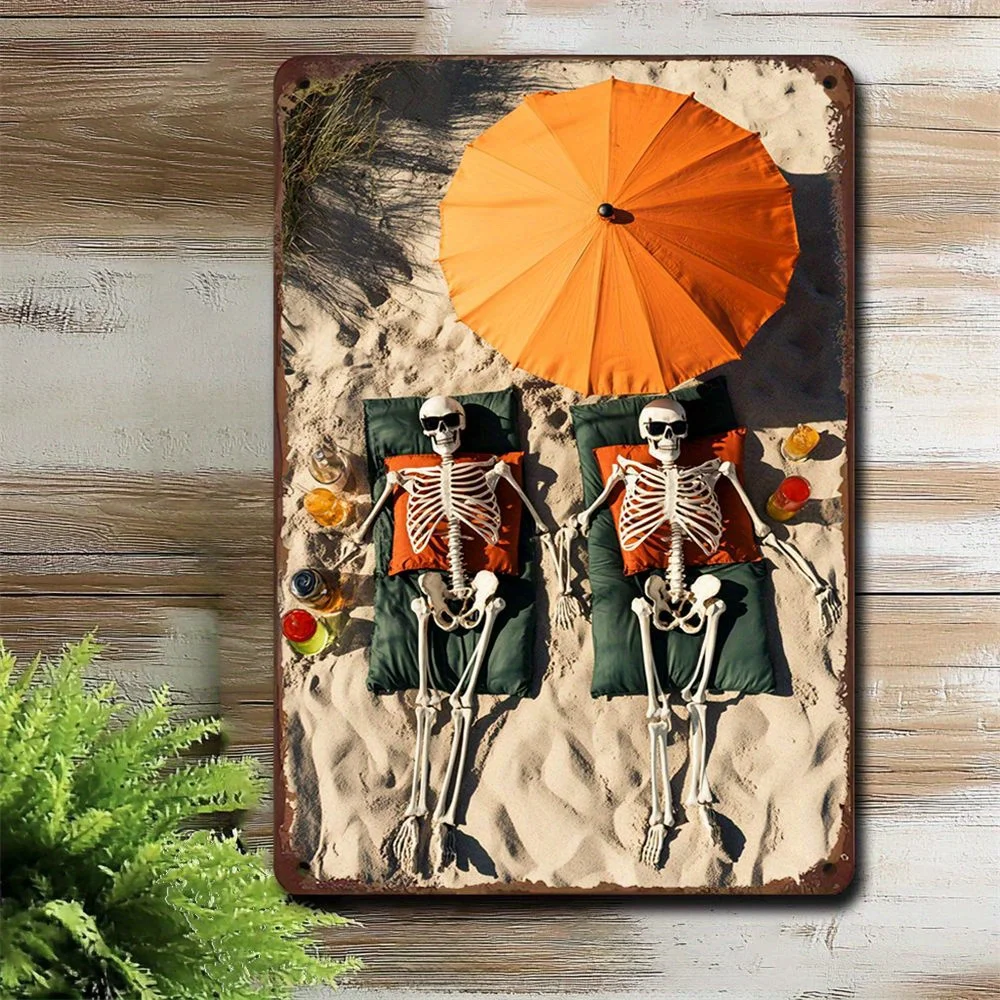 قطعة واحدة من جدارية بهرج عتيقة، منظر شاطئ جمجمة، ديكور معلق على الحائط متعدد الأغراض، مناسب لغرفة الطعام والمطبخ