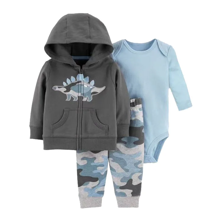 3pcs Spring and Autumn Hoodie Jacket, Hooded Jacket, Long Sleeved Jumpsuit for Boys and Girls