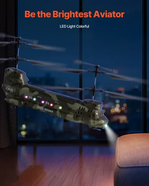 RC هليكوبتر 3.5 قناة النقل العسكري لعبة طائرة صغيرة للأطفال الحاضر