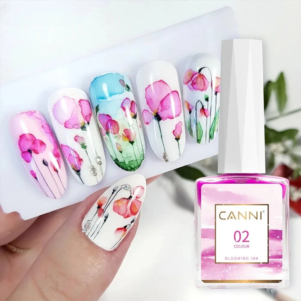 TPO/HEMA FREE 24 Colors 9ml Blooming Marble Watercolor Ink Air Dry Spreading Effect Lacquer Blossom Nail Gel Manicure DIY