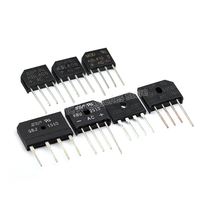 10pcs Flat bridge KBL406/KBL410/KBL608 4A6A 6-1000V rectifier bridge stack/full bridge KBL310