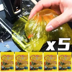 1-5pcs Car Cleaning Gel Reusable Keyboard Cleaner Gel Automobile Air Vent Dust Removal Gel Multiuse Dirt Cleaner Slime Auto