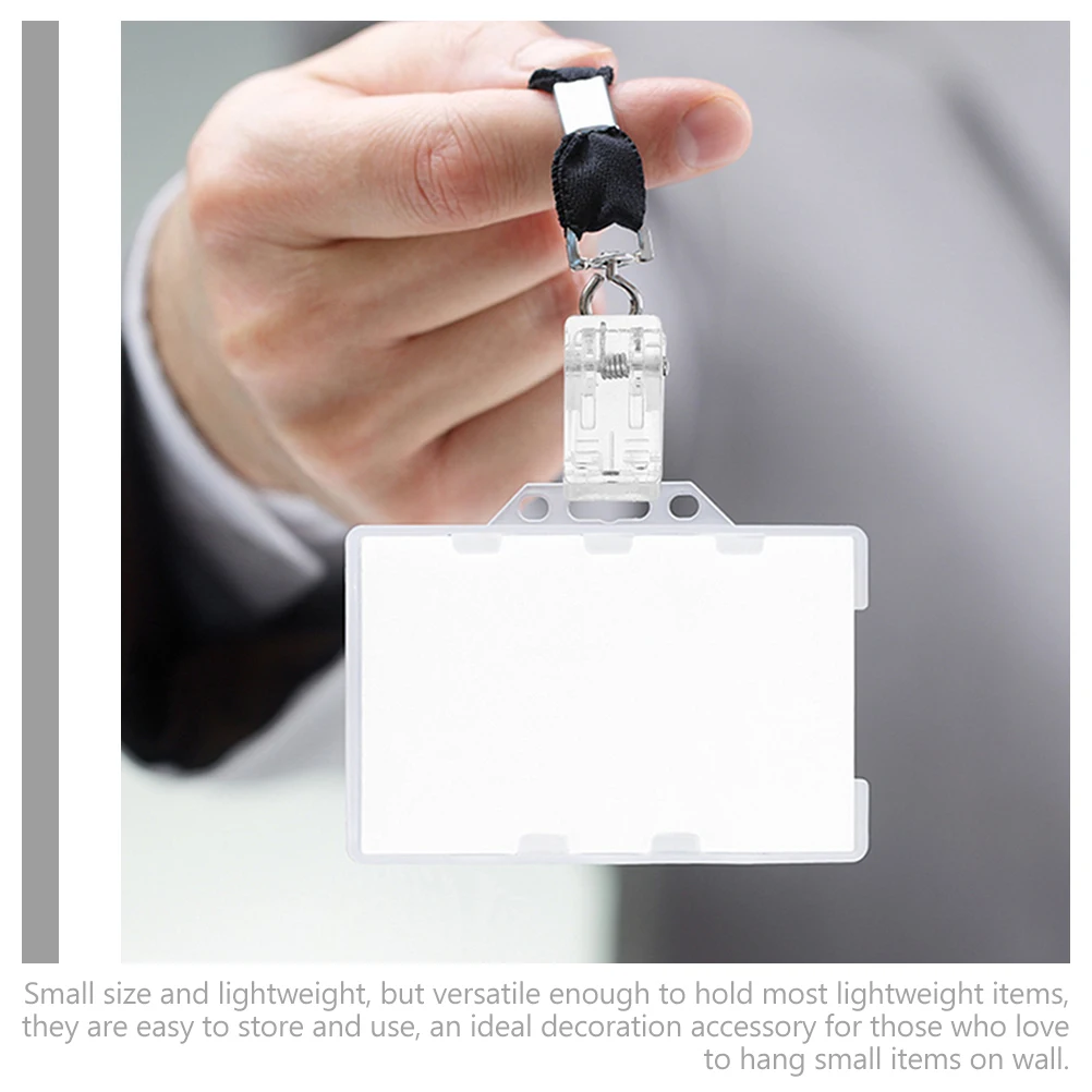 

20 Pcs Badge Holder Adhesive Clips for Hanging Tapestry Posters Plastic Paper Spring Pp Transparent Self Wall Rectangle Sticky