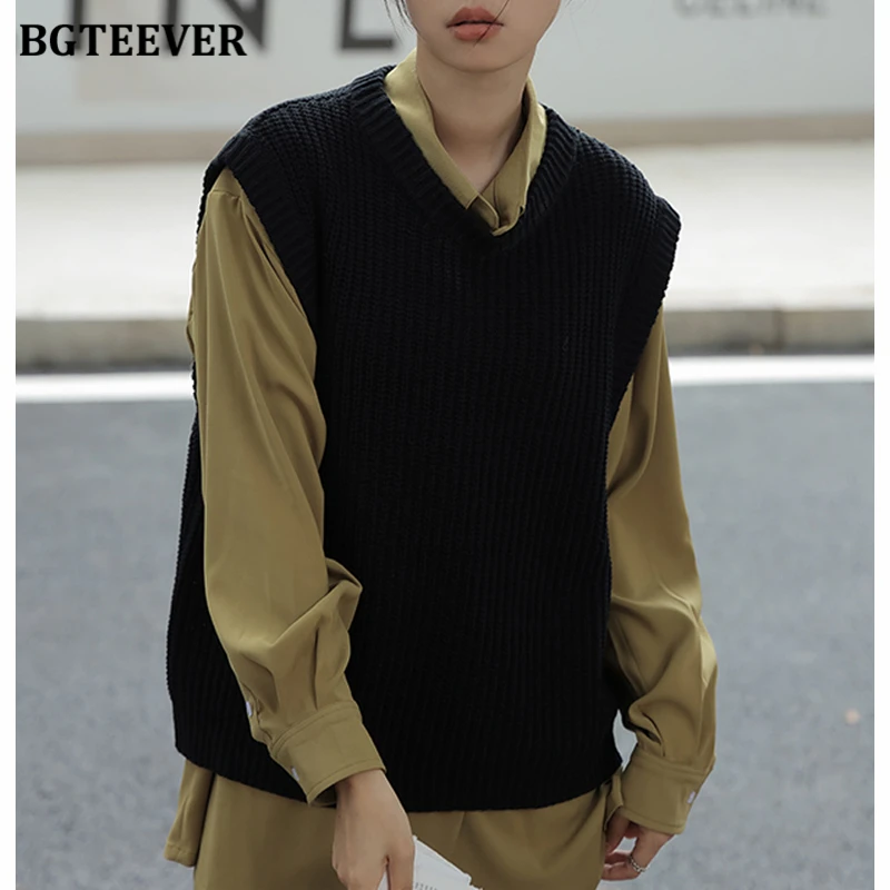 BGTEEVER Casual Turn-down Collar Ladies White Shirts Autumn Fashion Long Sleeve Loose Female Blouses Tops