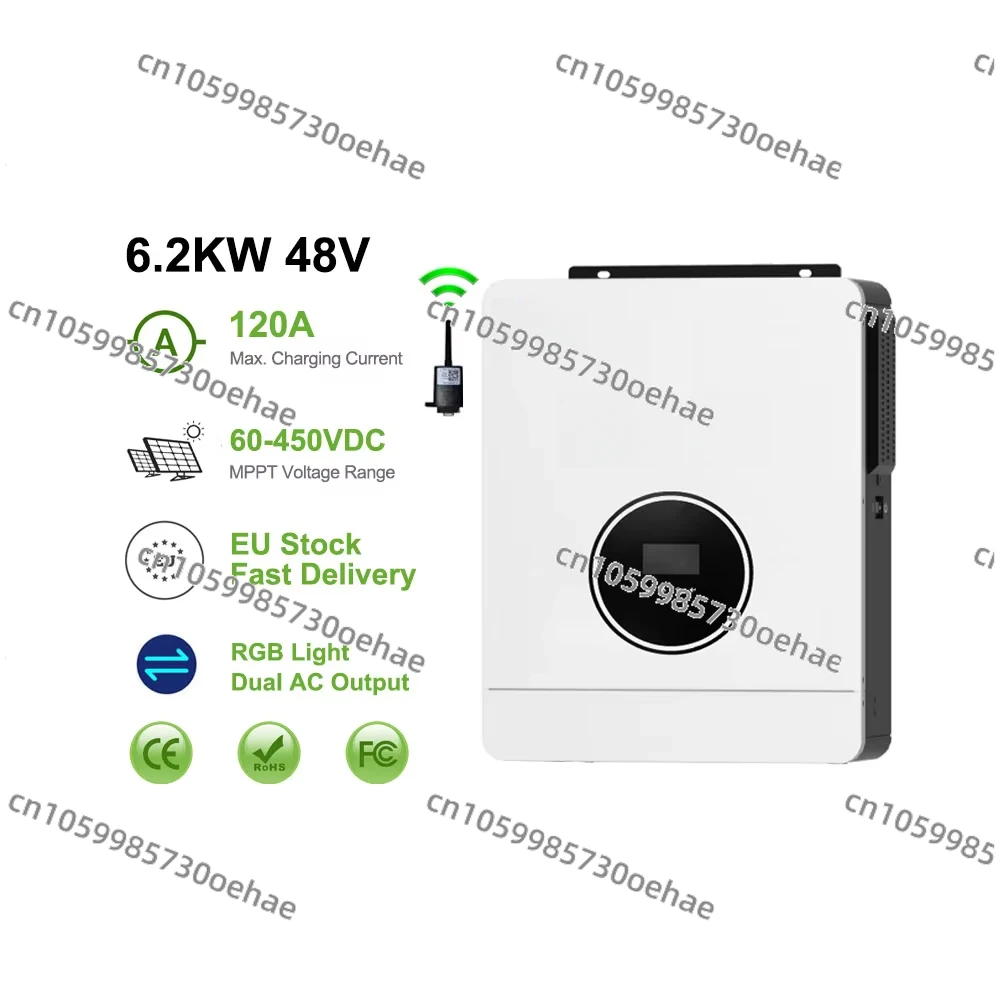 4.2Kw 6.2kw 140A MPPT Pure Sine Wave 6 Kw Solar Hybrid Inverter 24v Single Phase with Light Emitting Diode Display