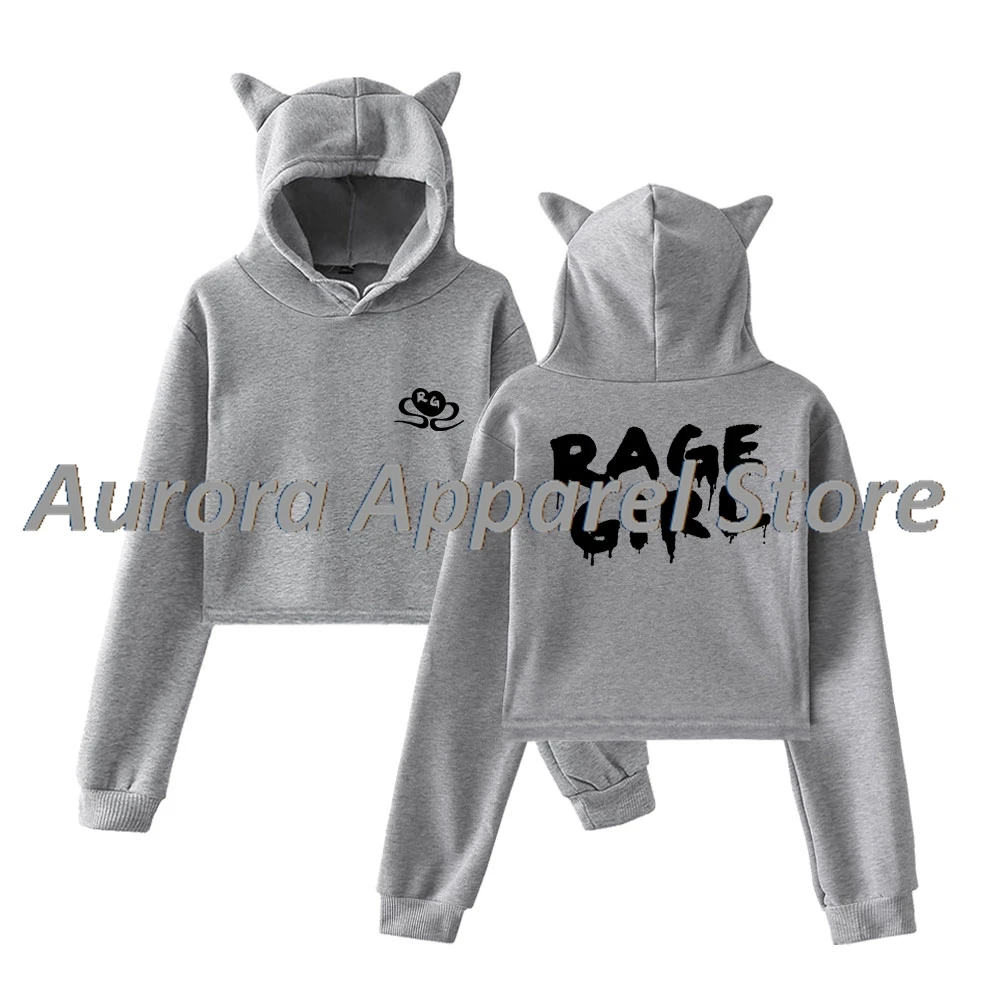 Nina Chuba Rage Girl Jersey Mujer Orejas de Gato Sudadera con capucha Camiseta de Manga Larga Ropa de Mujer