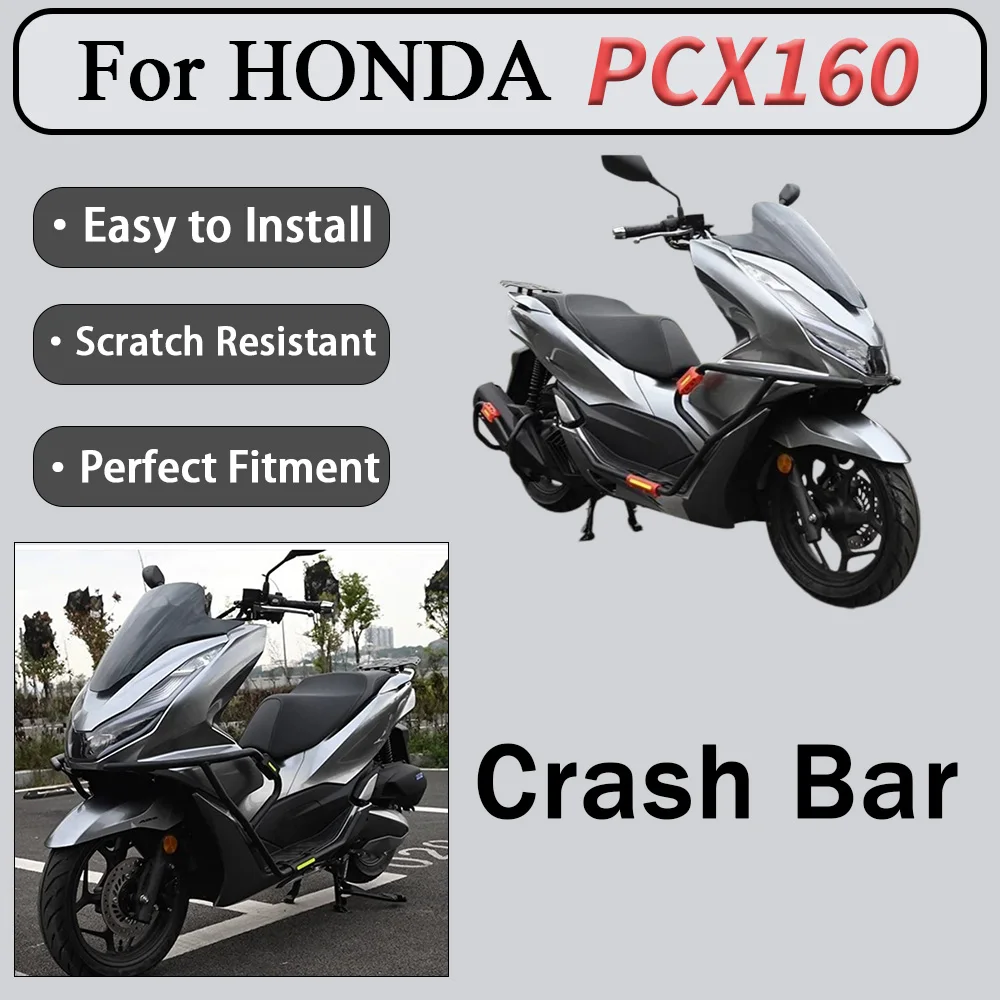 For Honda PCX160 Anti-Collision Crash Bar Thickened Tubular Bumper Integrated Exhaust Guard for Motorcycle Safety Protection