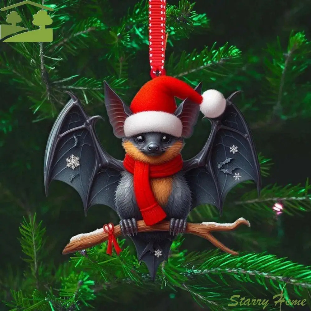 

2D Рождественская подвеска в виде белки с мультяшным ежиком/овцей, подвеска в виде рождественской елки, декоративная рождественская подвеска в виде дельфина, акриловая плоская подвеска