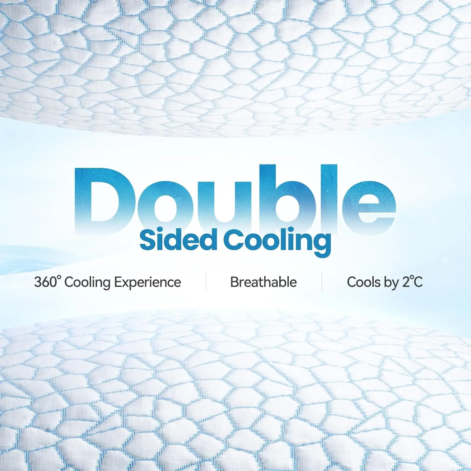 Double Sided Cooling Pillow for Hot Sleepers, Shredded Memory Foam Pillows Set of 2, Adjustable Soft & Firm Gel Bed Pillow for Side, Back, Stomach Sleepers