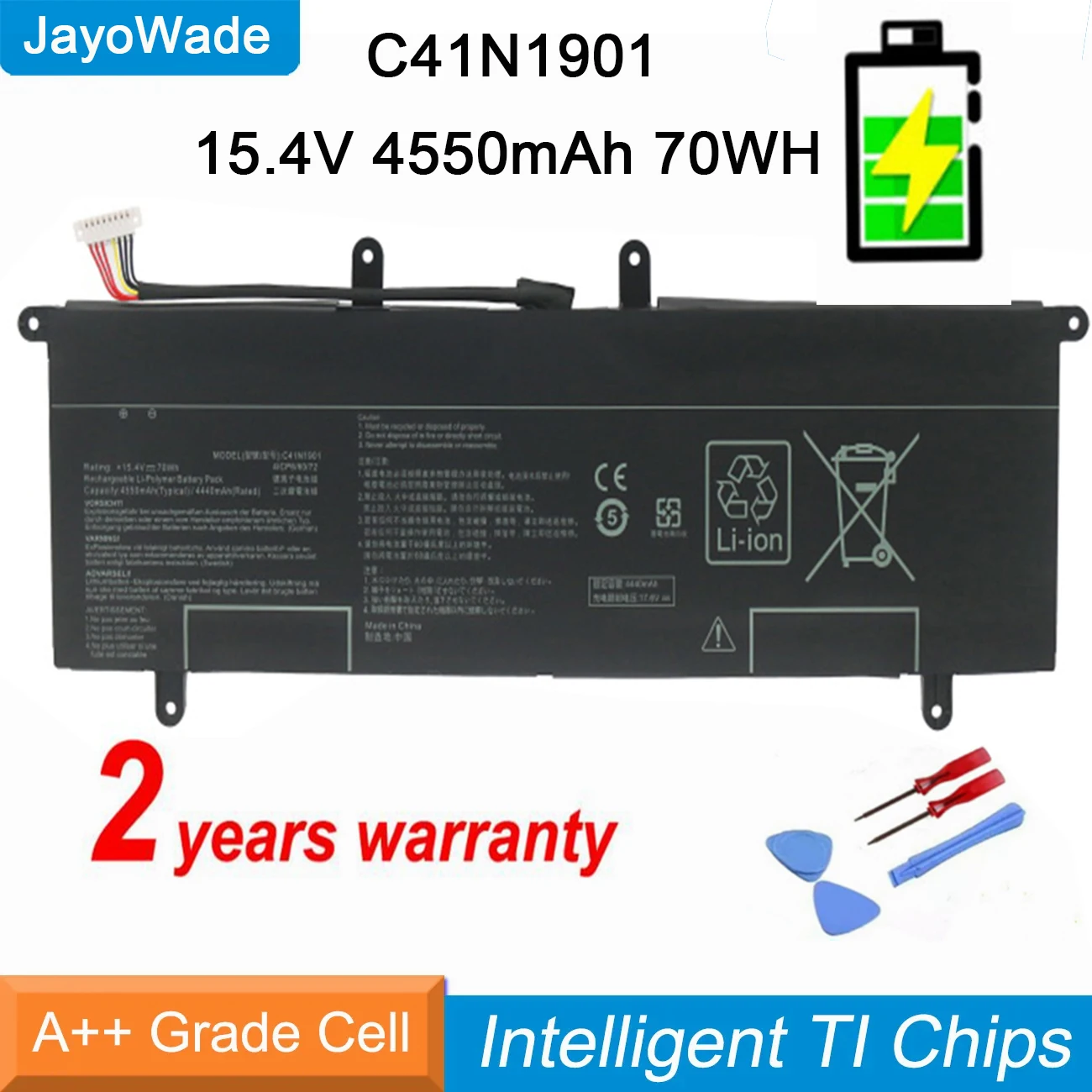 70WH 15.4V C41N1901 Laptop Battery For ASUS ZenBook Duo UX481FA UX481FL UX481F UX481FLY UX4000F UX4000FL 0B200-03520000 C41N1901