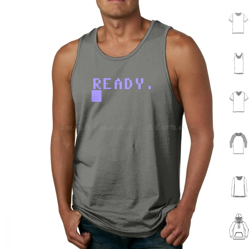 Ready. Commodore 64 Tank Tops Print Cotton Commodore 64 Retro C64 Commodore Computer Amiga Vintage 8 Bit 80s 8bit 64 Geek