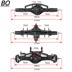 Gruppo assale anteriore e posteriore in metallo per la modifica SCX10 dell'automobile cingolata RC 1/10 accessori di aggiornamento 6x6