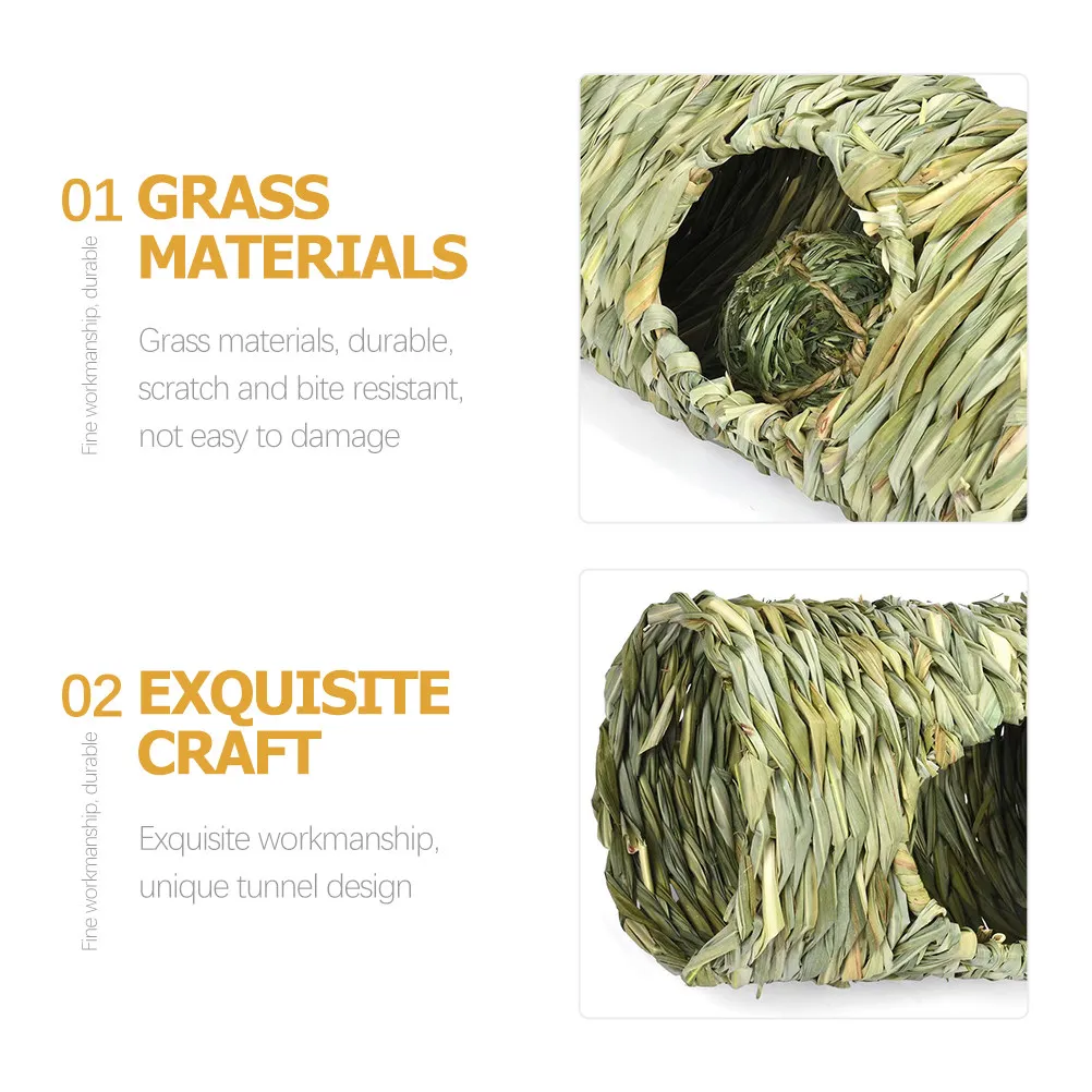 1Set Premium Grass Pet Tunnel for Cats Hamsters Hedgehogs Kitten Play Exercise Relaxation Fun Interactive Channel