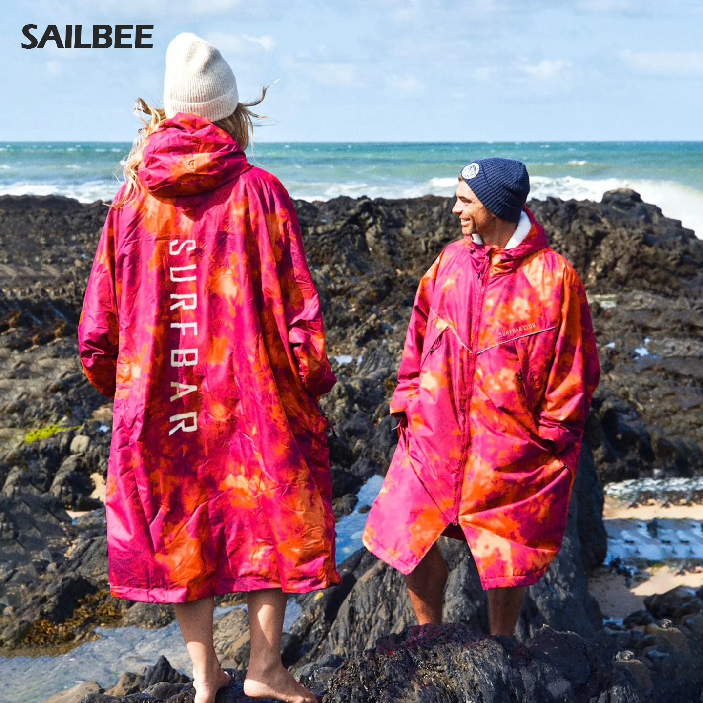 Waterproof Surf Changing Robe Hooded Cloak Beach Surfing Pool Outdoor Coat Lamb Wool Jacket Lining Anorak Raincoat Unisex Bath