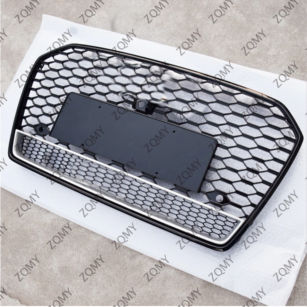 

With/Logo For Audi A6/A6L/S6 2016 2017 2018 Car Front Bumper Grille Centre Panel Styling Upper Grill (Modify For RS6 style)