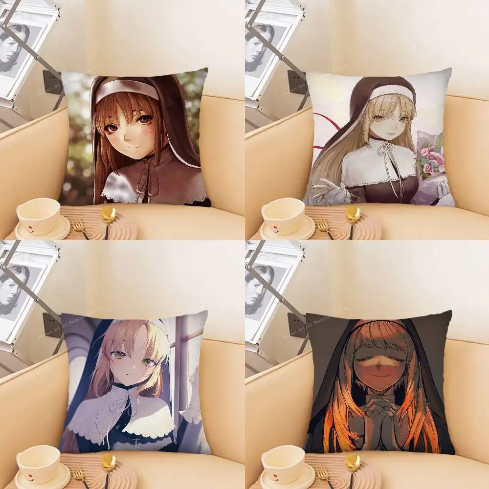 Sister Claire Anime N-nijisanji Pillow Case Fashion Square Pillowcase Bedroom Sofa Room Ins Decoration Leisure