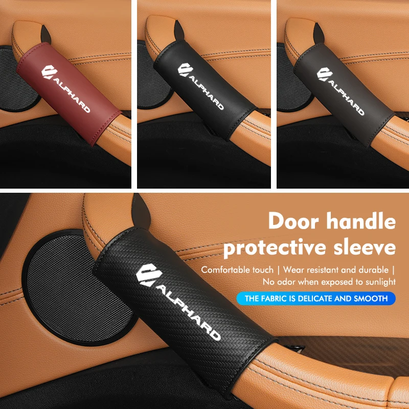 Car Door Handle Guard Sleeve Soft Anti Scratch Protector Case For Toyota Alphard Vellfire 20 30 Series 2019 2020 2021 2022 2023