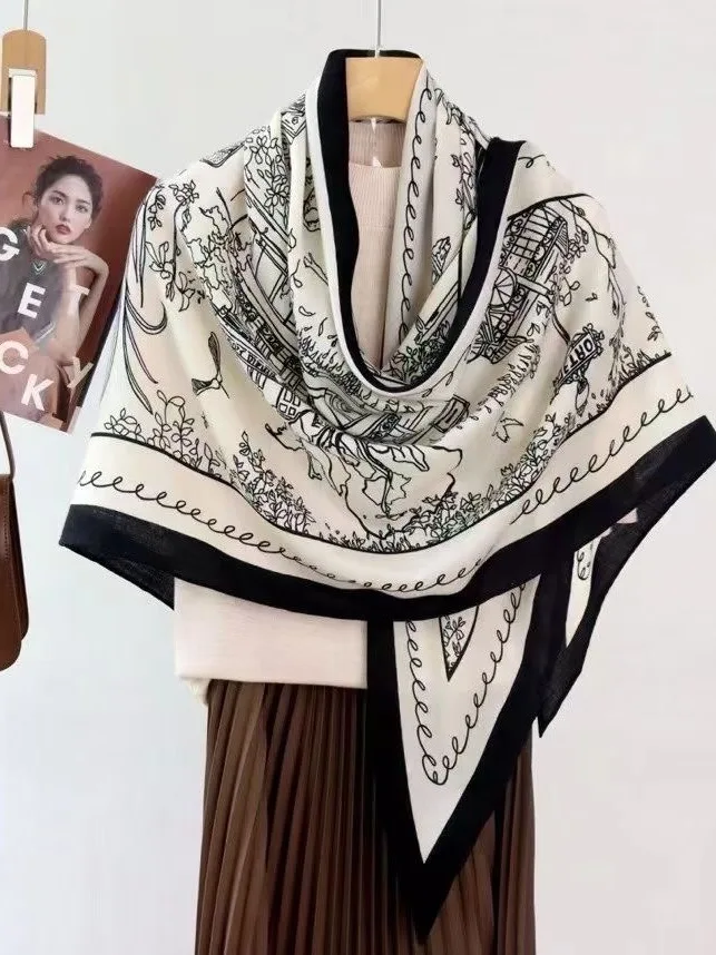 hebe-style-black-white-paris-street-scene-silk-wool-scarf-scarf-autumn-winter-warm-shoulder-wrap-elegant-collar-scarf