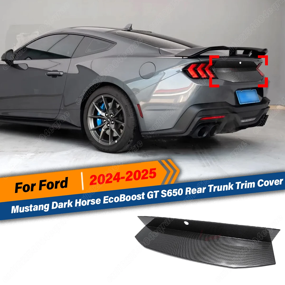 

Для Ford Mustang Dark Horse EcoBoost GT S650 2024, задний логотип автомобиля, багажник, задние ворота, спойлер, накладка, аксессуары, пластик, внешний вид