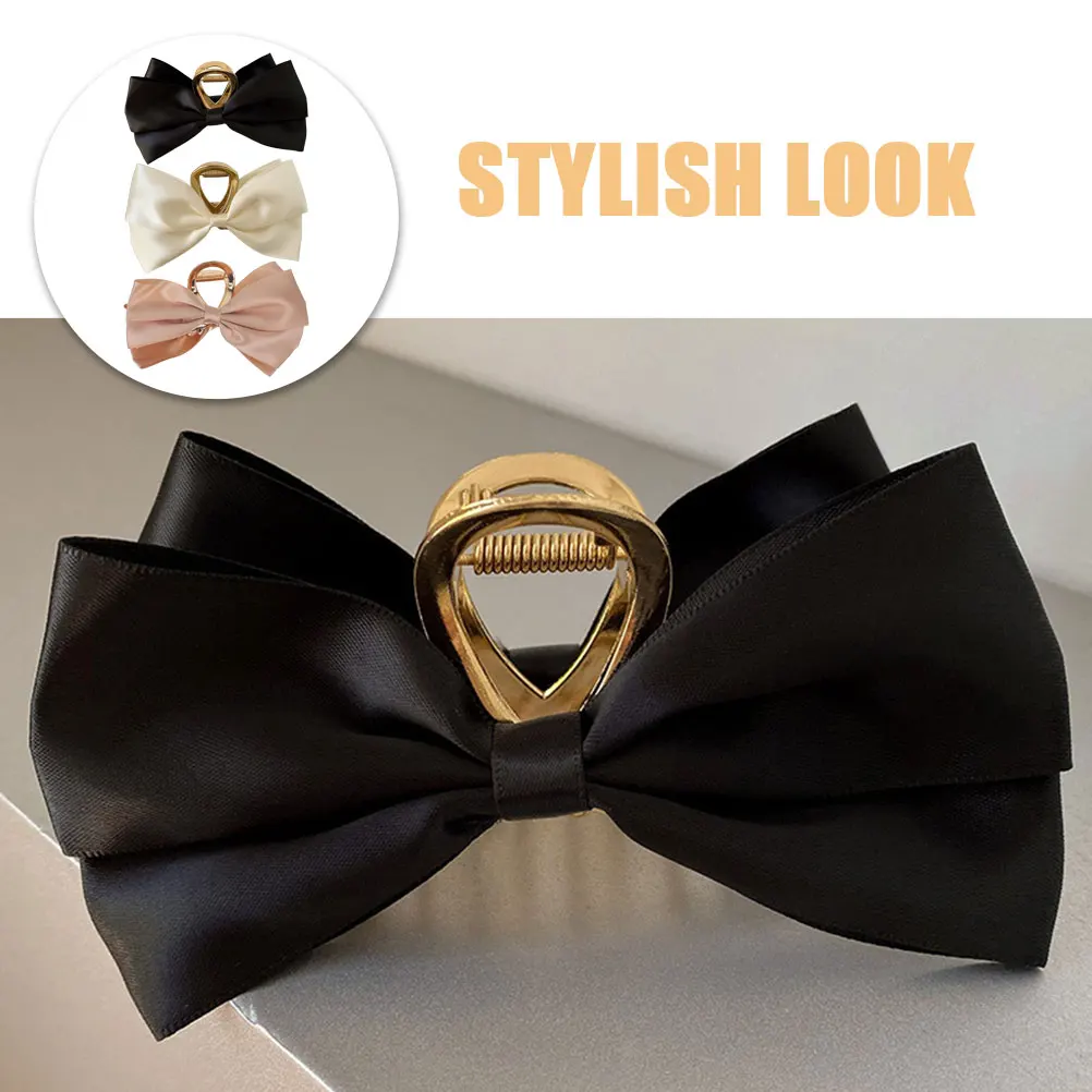 

3 Pcs Bow Hairpin Accessories Women Claw Bandana Clip Shaped Bowknot Design Flash