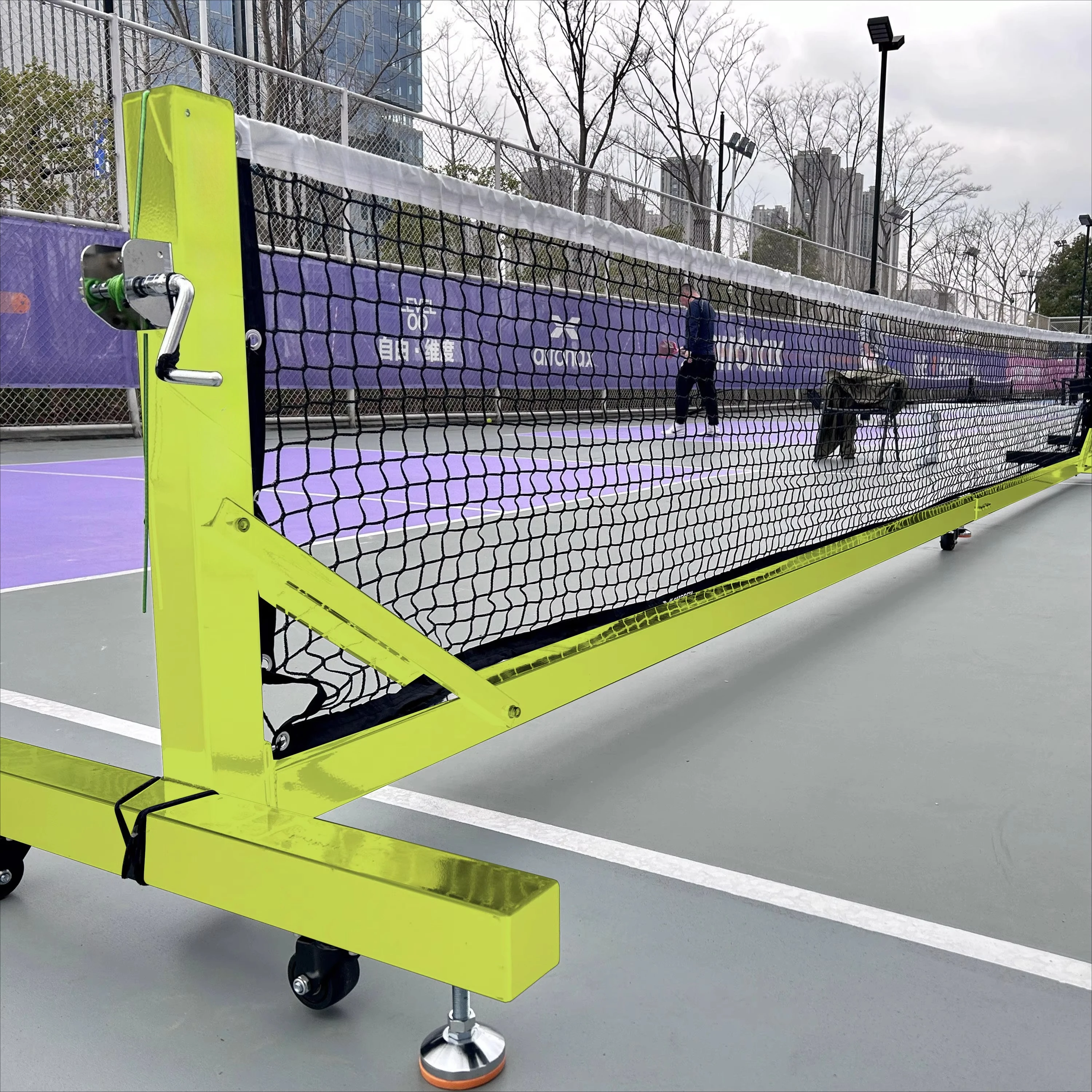 Freestanding Portable Removable Galvanized Pipe Heavy Duty Pickleball Posts, 22FT x 36IN Net System, Training Equipment
