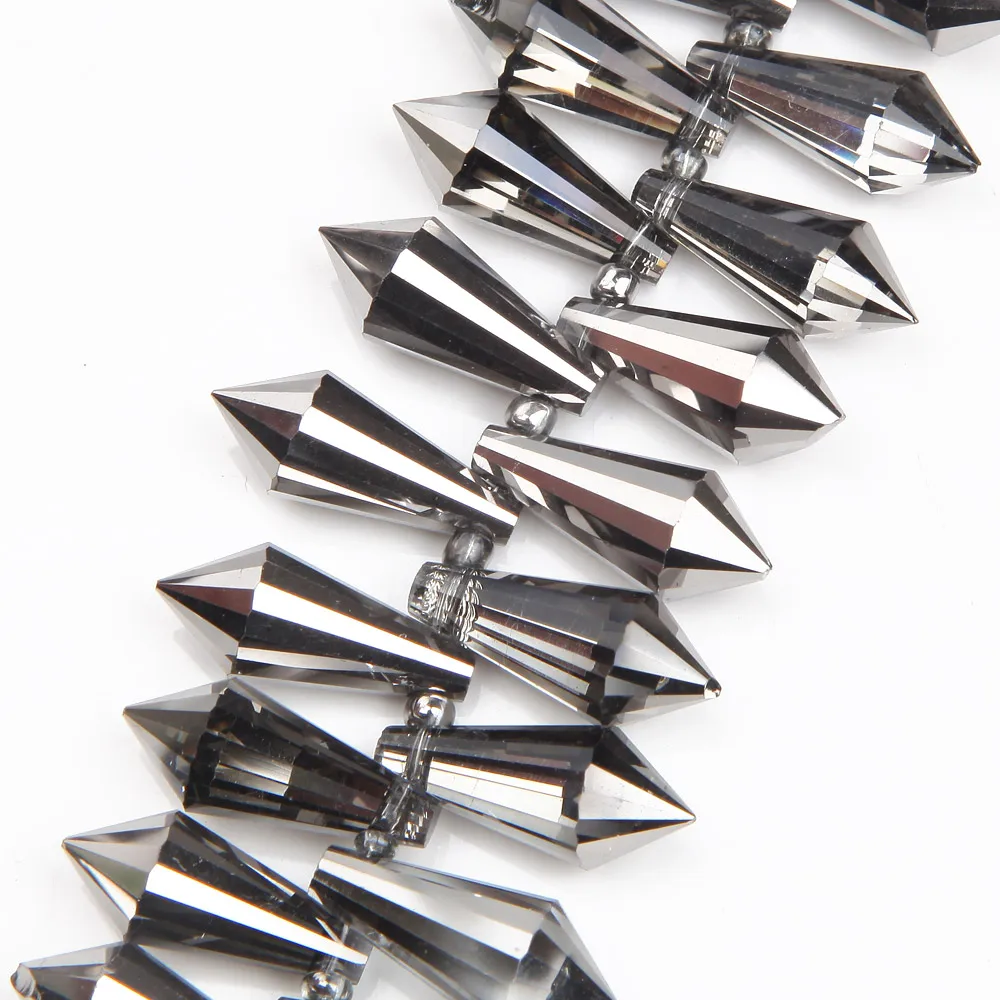 20個の長い円錐形のネックレス8*20mm,ペンダント付き,水滴,ガラスビーズ,ビーズ,ジュエリー作りのアクセサリー