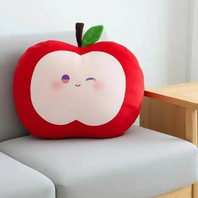 Juguete de peluche de manzana Kawaii de 30x38cm, muñeco de fruta suave, cojín para la siesta, decoración del hogar, regalo de cumpleaños y Navidad para niños y niñas