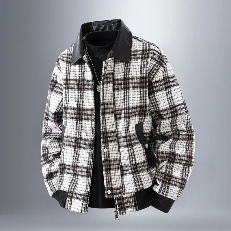 

Retro Light Luxury Checkered Men's Jacket Windproof Durable Breathable Comfortable for Spring Autumn 2025