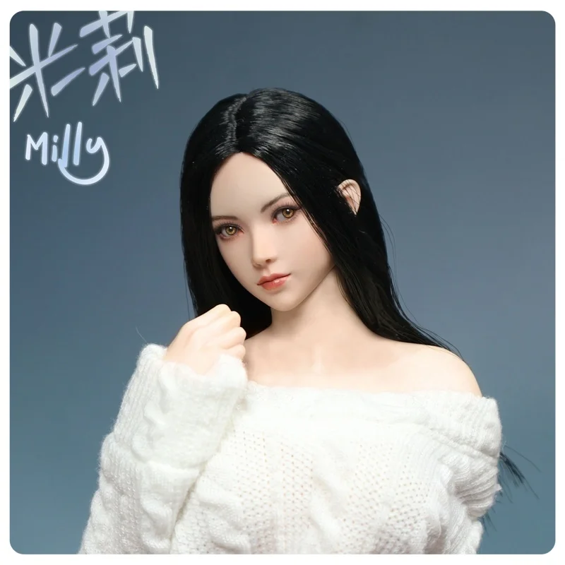 Realistisches Sammlerpuppenmodell im Maßstab 1:6, weiblicher Kopf, Skulptur K-007, Milly, sehr bewegliche Actionfigur, Spielzeug für Erwachsene