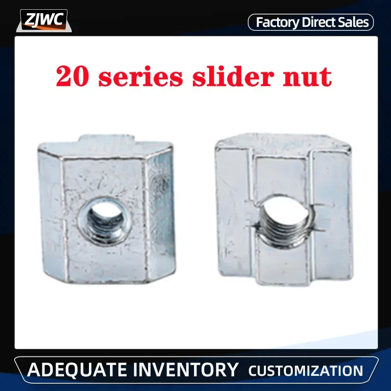100pcs M3 M4 M5 M6 for 20 Series T-Slot Sliding T Nut Hammer Head Drop In Nut Connector Aluminum Extrusion Profile CNC Parts