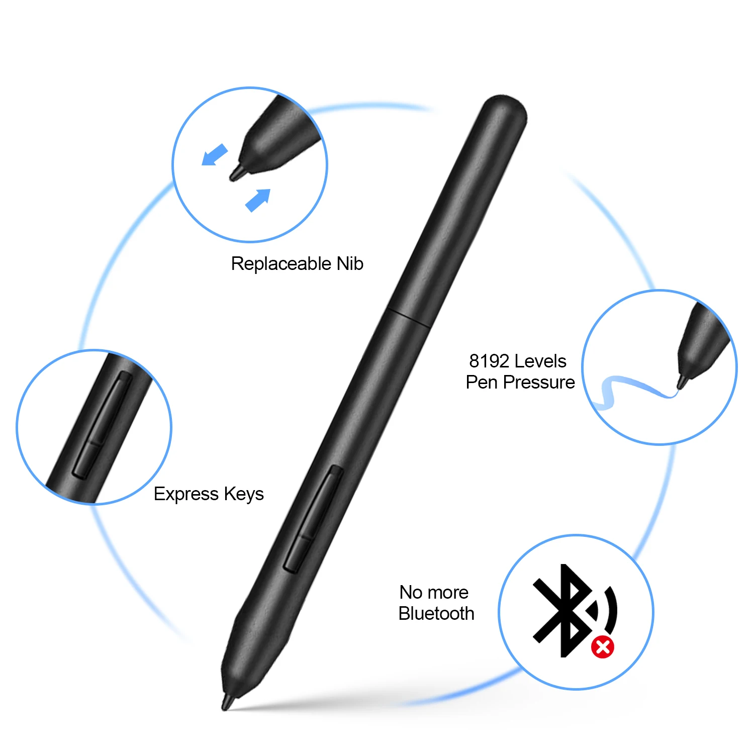 PN01 Battery-Free Passive Stylus for XP-Pen / Ugee Graphic Tablet Star03/Star06/StarG430S/StarG640/Deco Fun