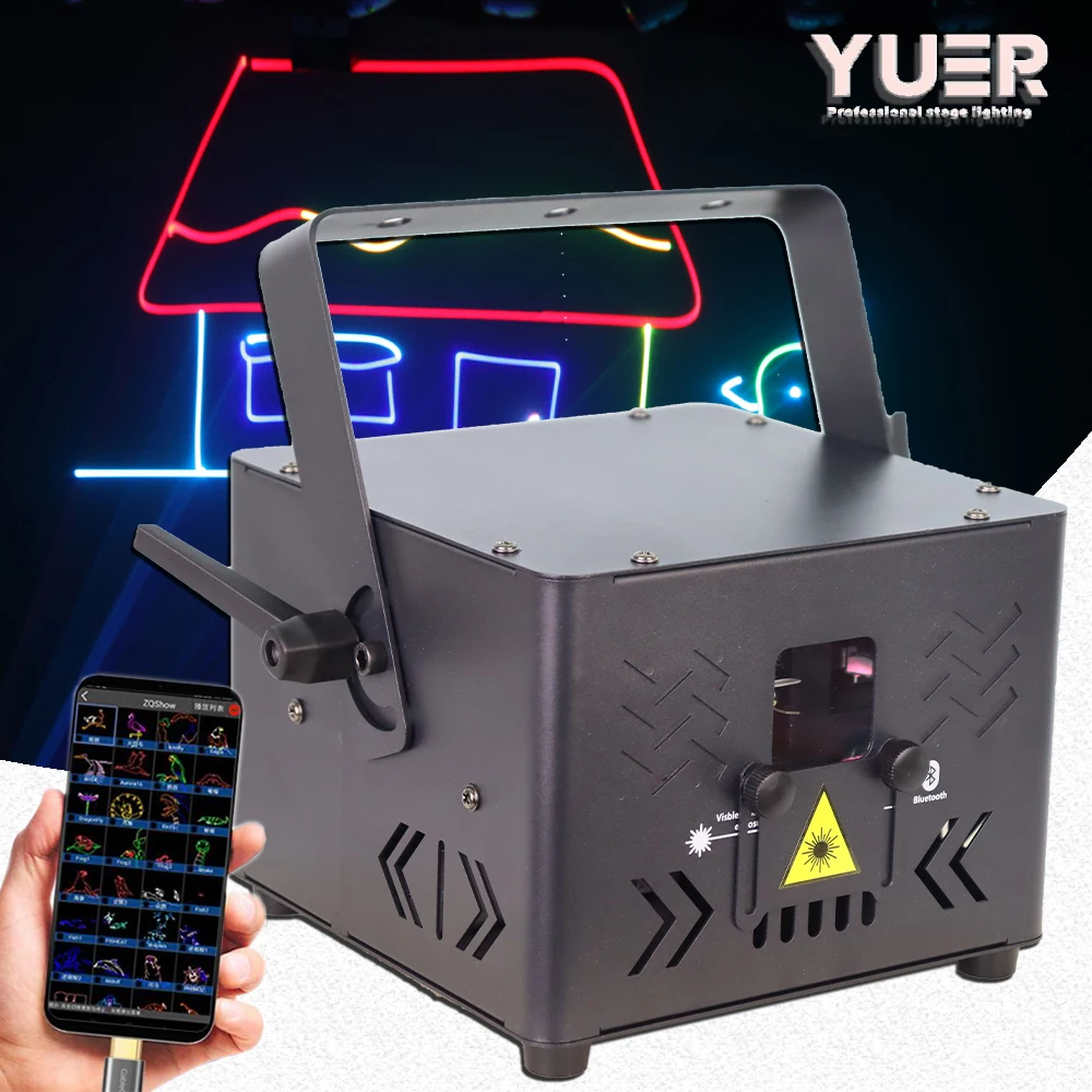 Full Color 3D Animation Effect 4W 6W RGB Laser Scanner Lights App Contol  DJ Disco Party Bar Projector Wedding Stage Lighting
