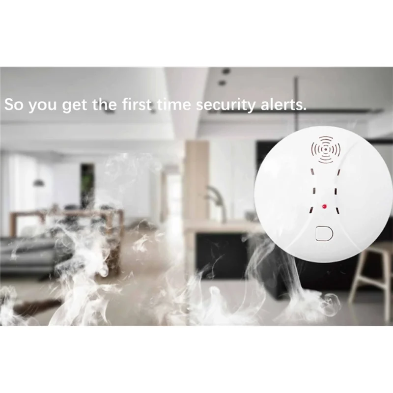 【ABUP】Fire Protection 433Mhz Wireless Smoke Alarm Detector Alarm Sensors Work With Tuya WIFI GSM Home Security Alarm Systems
