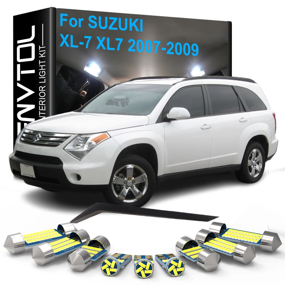 

8 шт. автомобильные светодиодные внутренние фонари Canbus для Suzuki XL-7 XL7 2007 2008 2009 автомобильные купольные лампы для чтения карт багажника, двери, номерного знака