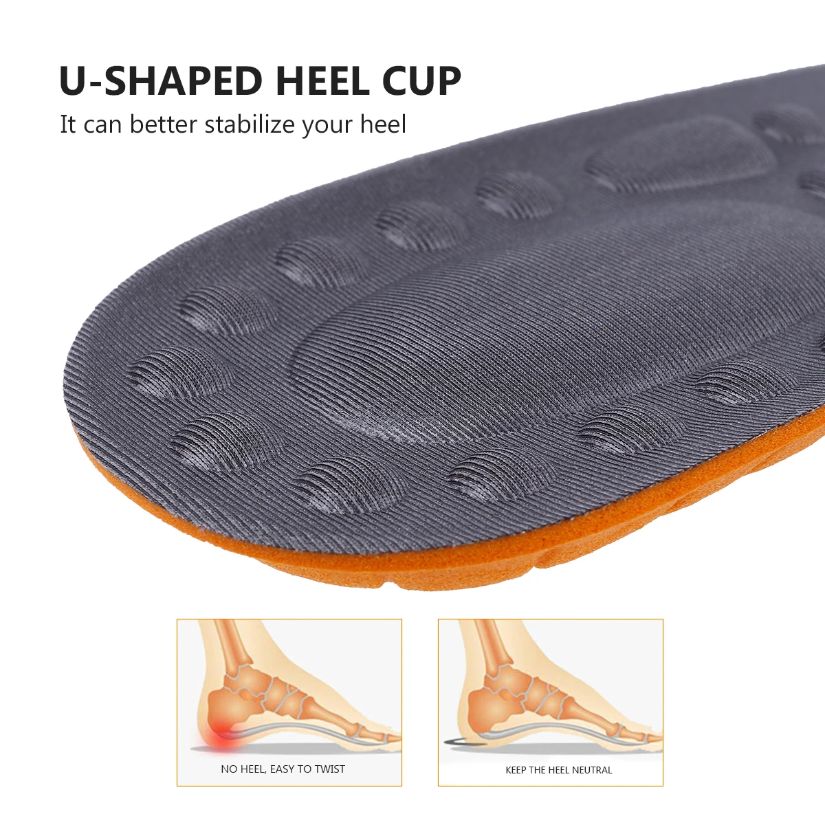 

2 Pairs High-Elastic Orthotic Arch Support Shoe Insole Breathable Anti-Slip Sports Insole For Long Walking Thicken Shoe Bottom