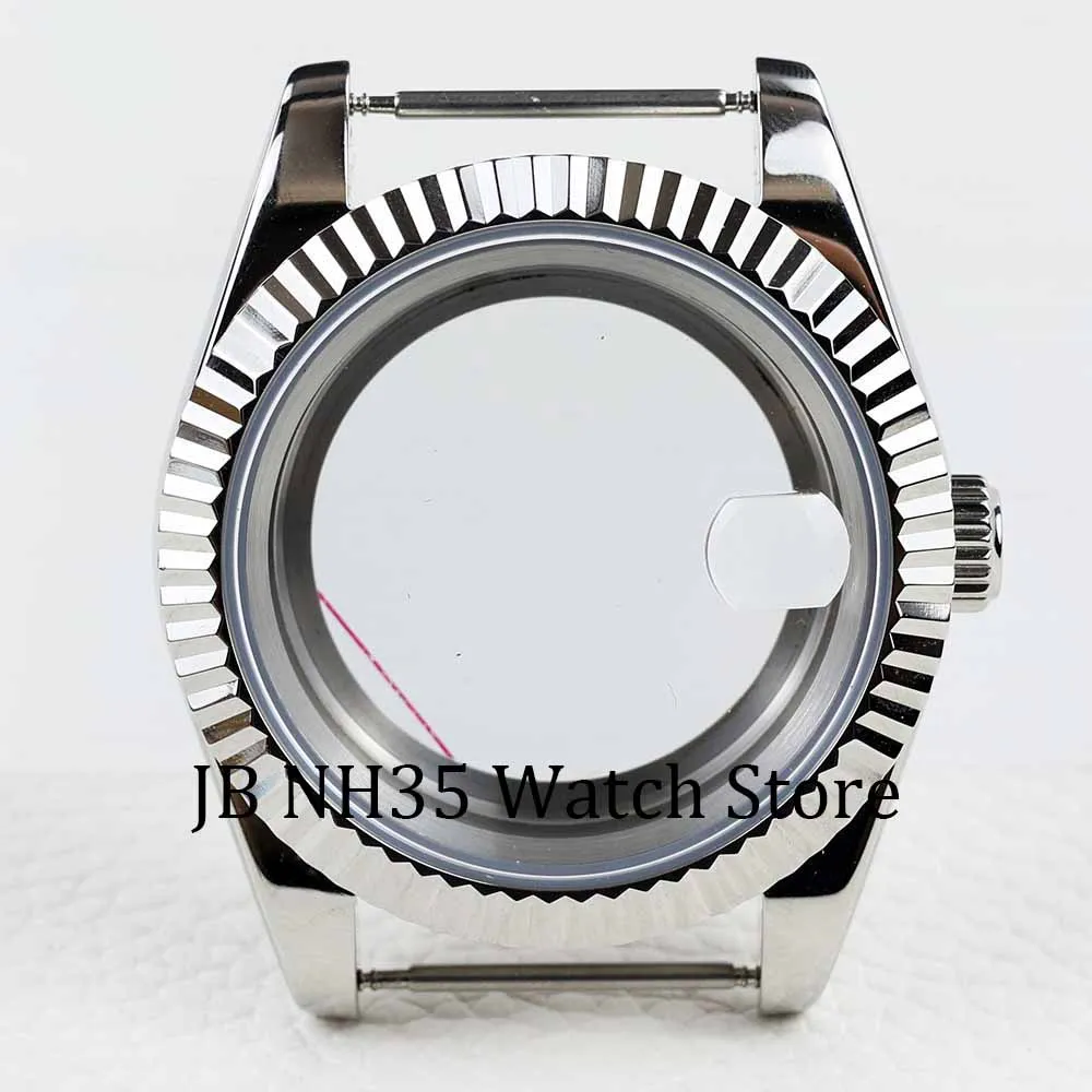 Silver 36mm /39mm Men\'s Watch Cases Sapphire Stainless Steel waterproof Parts For Seiko NH35 NH36 Movement 28.5mm Dial Hot Sale